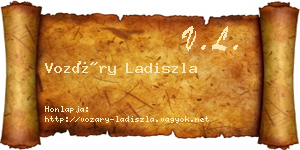 Vozáry Ladiszla névjegykártya